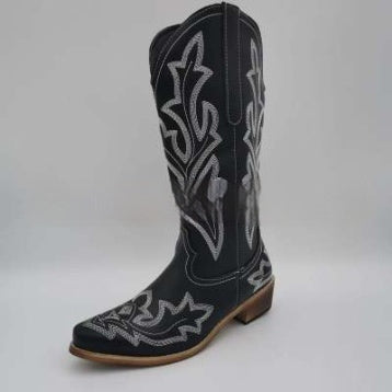 Plus Size Embroidered Pointed Women's Long Rider Boots