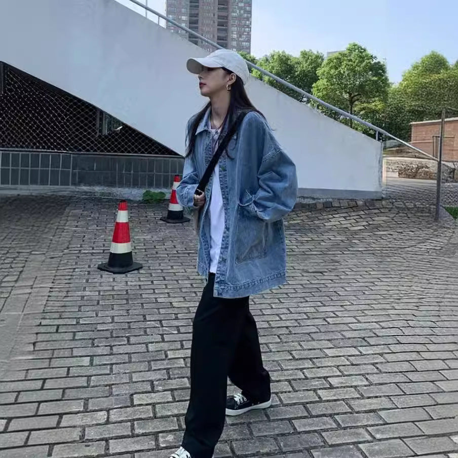 Students' Retro All-Match Jacket Trendy Style For Spring And Autumn