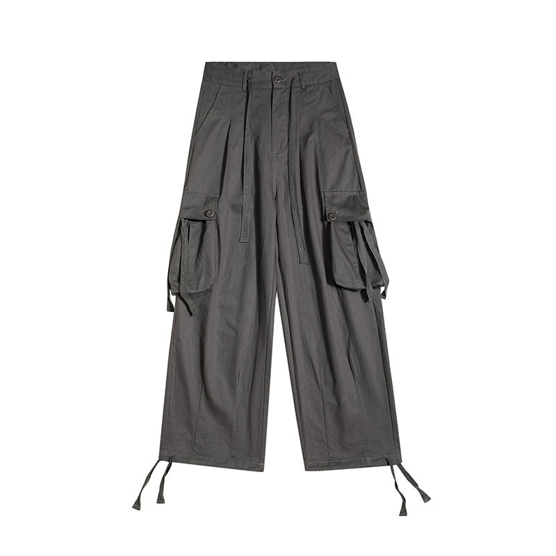 Retro Multi-pocket Straight Cargo Pants Men