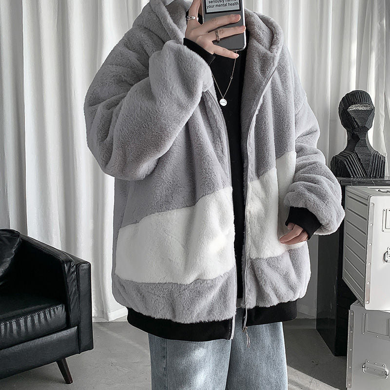 Lamb Velvet Jacket Men's Winter Plus Velvet Thick Padded Coat