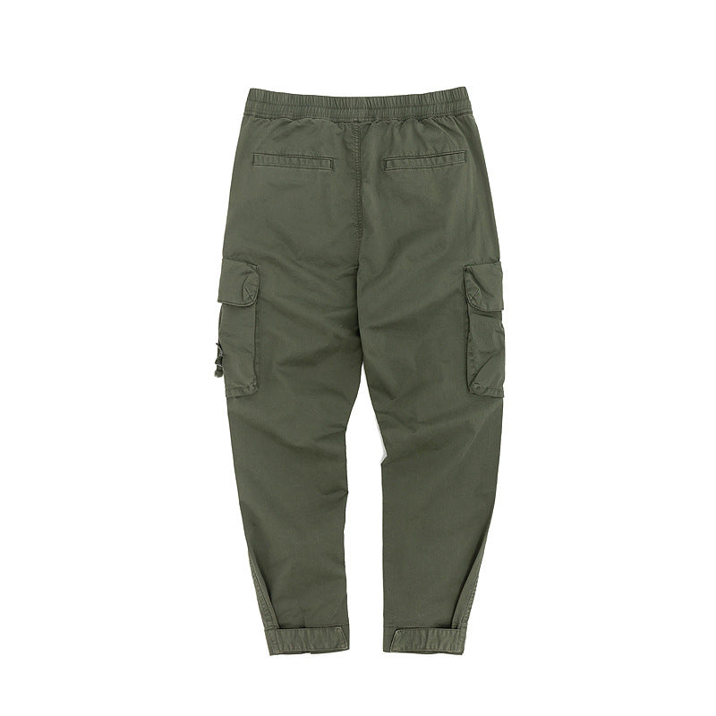 Workwear men's multi-pocket pants elastic waist
