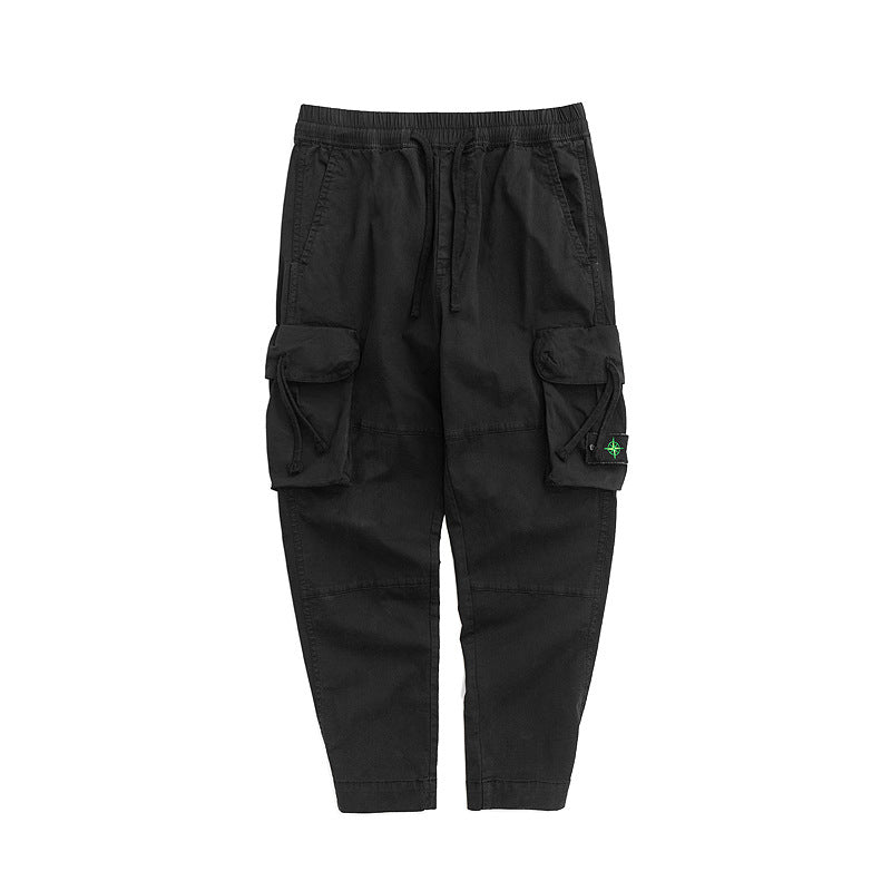 Workwear men's multi-pocket pants elastic waist