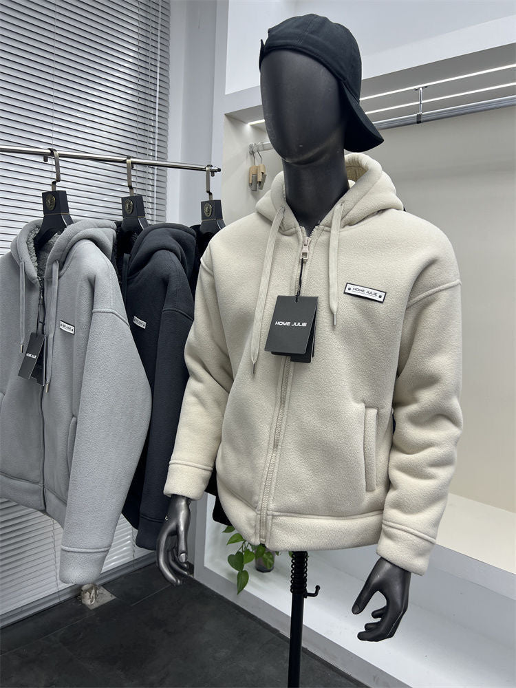 Polar Fleece Jacket Winter Men's Fleece-lined Thickened