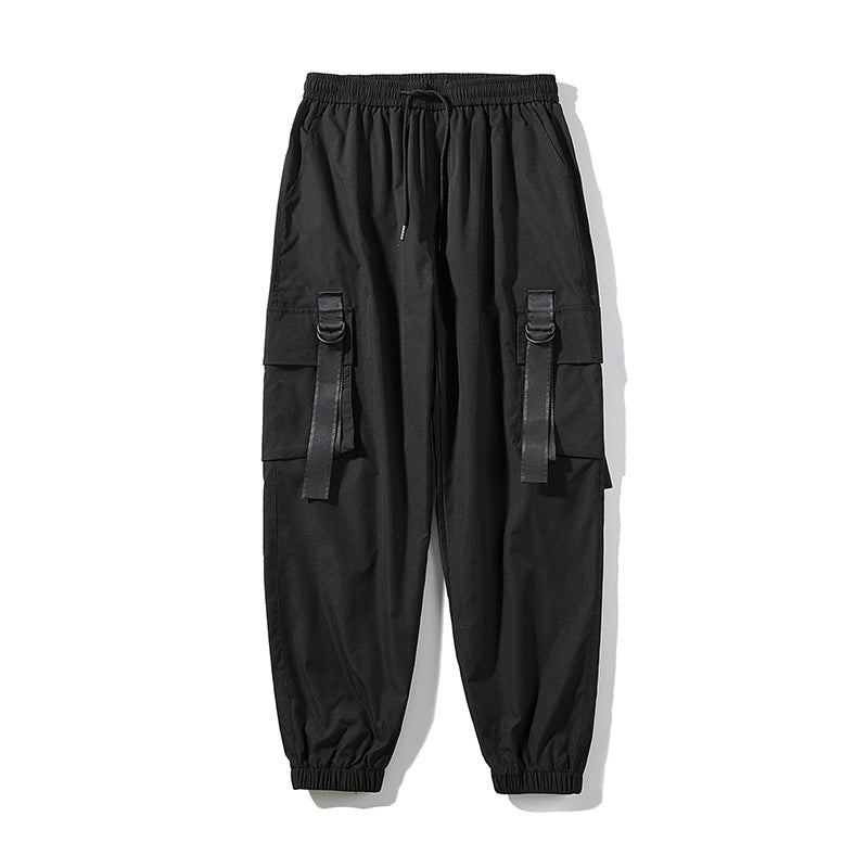 Overalls men's autumn tie-foot radish pants streamer pocket