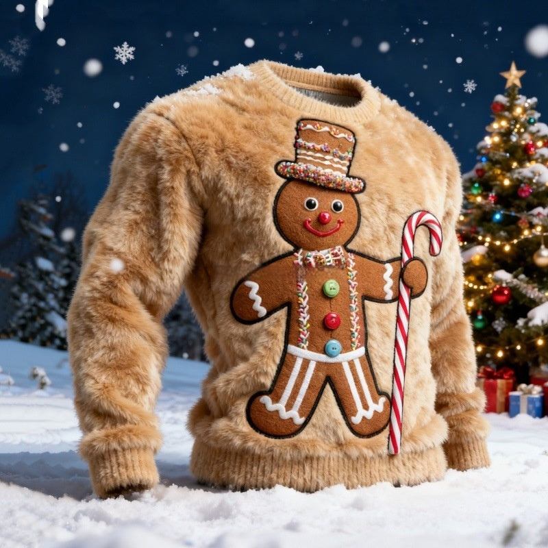 Christmas-themed Flannel Hoodie With Autumnwinter Prints