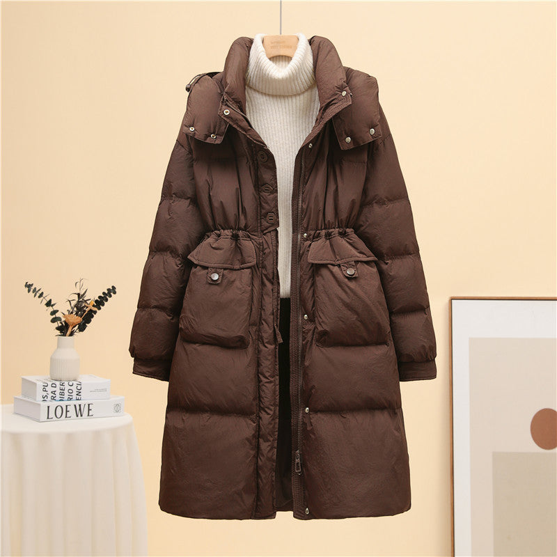 Fashion Down Jacket Women's Mid-length Thick Below The Knees Coat