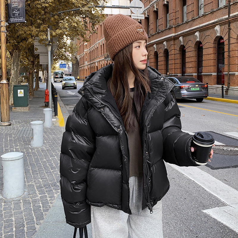 Maillard Bread Brown Short Puffer Jacket For Women