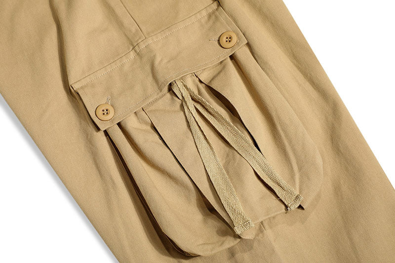 Retro Multi-pocket Straight Cargo Pants Men