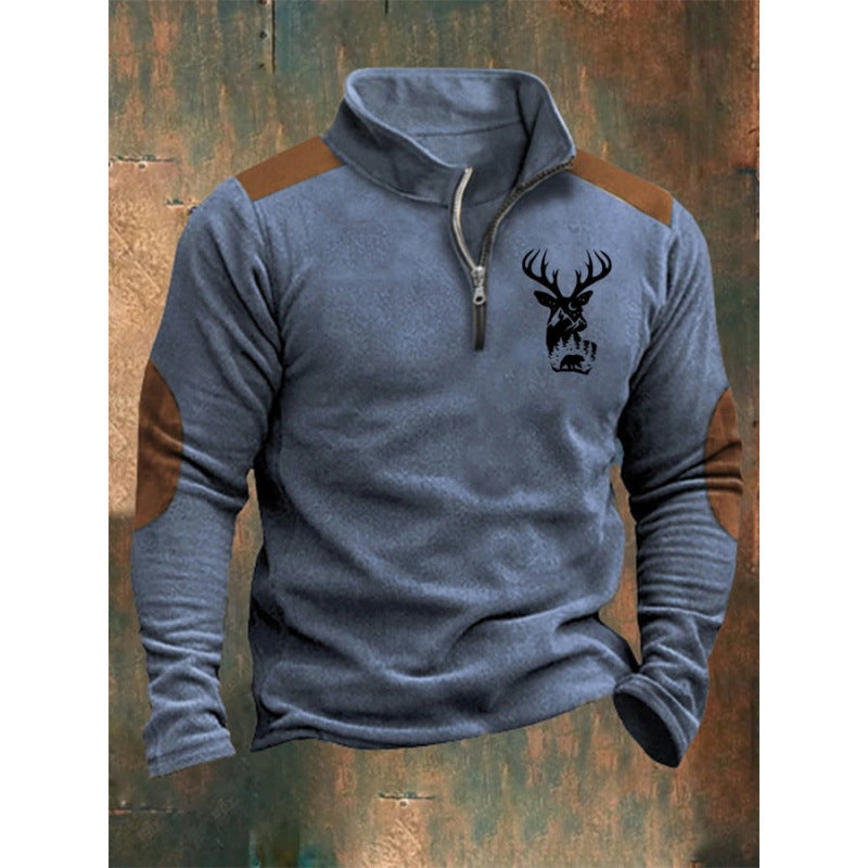 Men's Casual StandUp Collar Half Zip Pullover Sweater