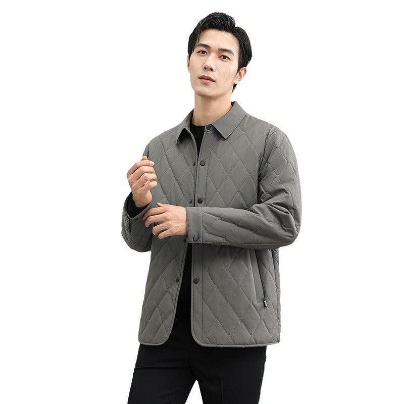 Mulberry Silk Thermal Casual Cotton-padded Jacket For Middle-aged And Elderly Men