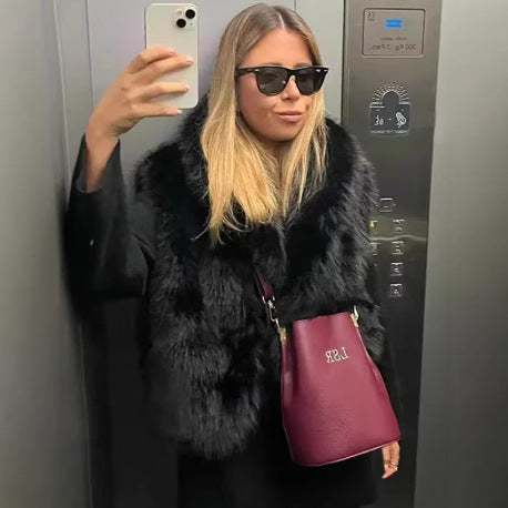 Artificial Fur Cardigan Sleeveless Vest Women's Outer Wear