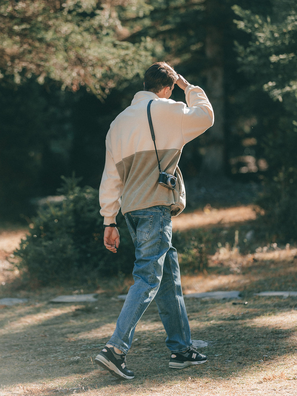 Men's Half  Tube Reverse Bottom Embroidered Sweatshirt