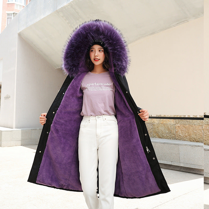 Women's long cotton-padded coat