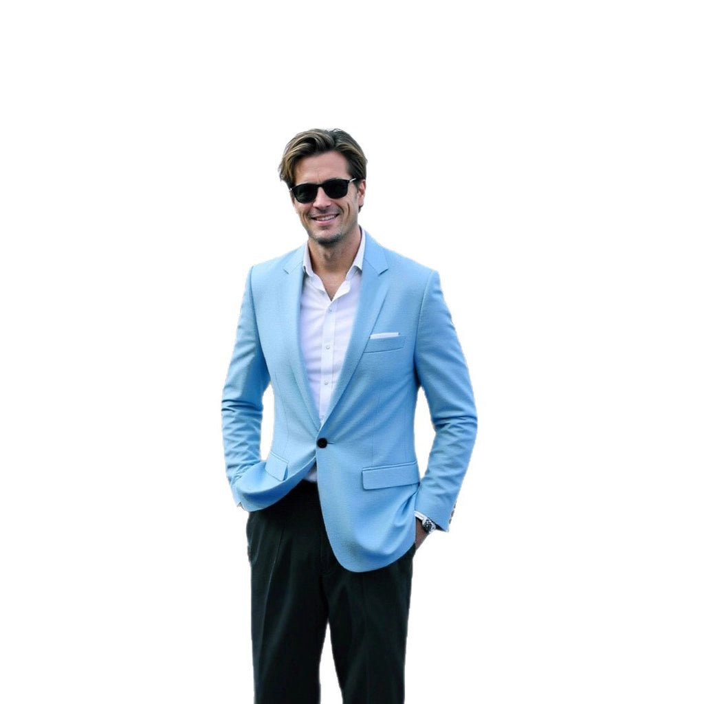 Men's Solid Color Versatile Button Casual Slim-fit Blazer