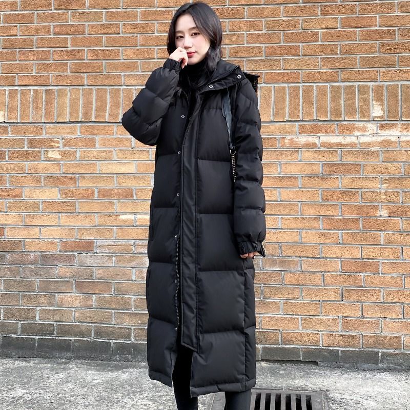 Womens Knee-Length Loose Plus-Size Padded Cotton Jacket Coats