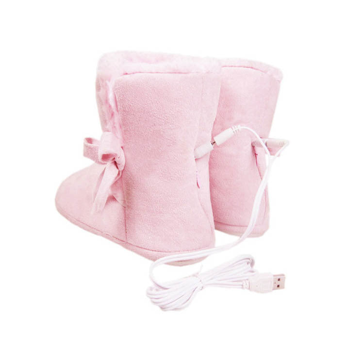 Removable And Washable Bow Style Heated Shoes