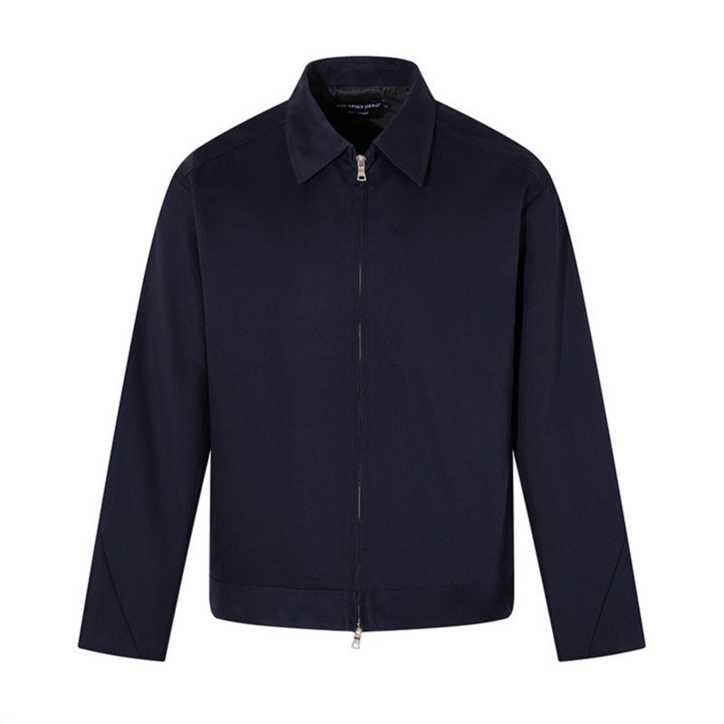 Solid-color Basic Lapel Jacket Coat For Men
