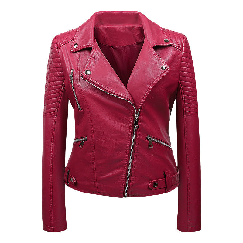 Korean-style Slim-fit Harajuku Student Biker Leather Jacket