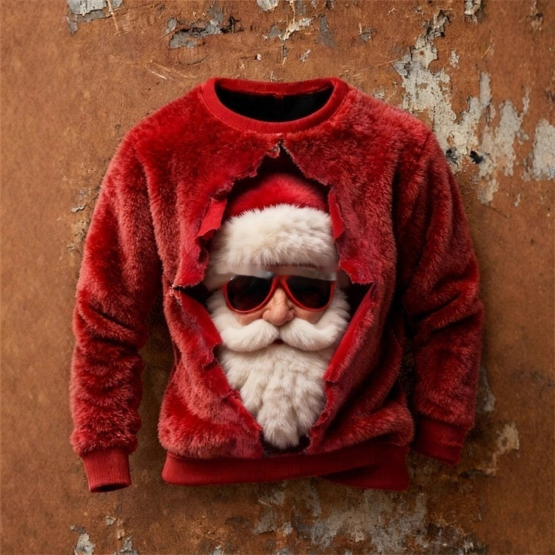 Christmas-themed Flannel Hoodie With Autumnwinter Prints