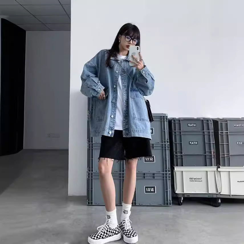 Students' Retro All-Match Jacket Trendy Style For Spring And Autumn