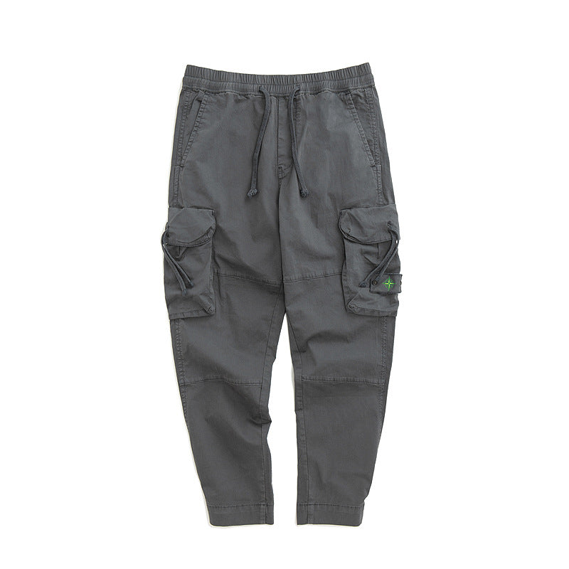 Workwear men's multi-pocket pants elastic waist