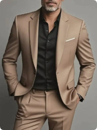 Men's Business-Casual Two-Piece Suit Set