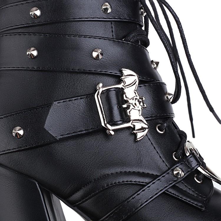 European And American Bar Singer's Thick Heel And Thick Bottom Strap Martin Boots