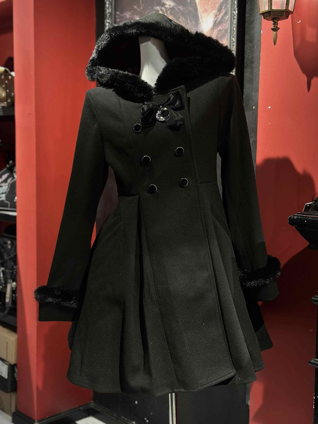 Gothic Dark Cat Ear Black Hooded Coat