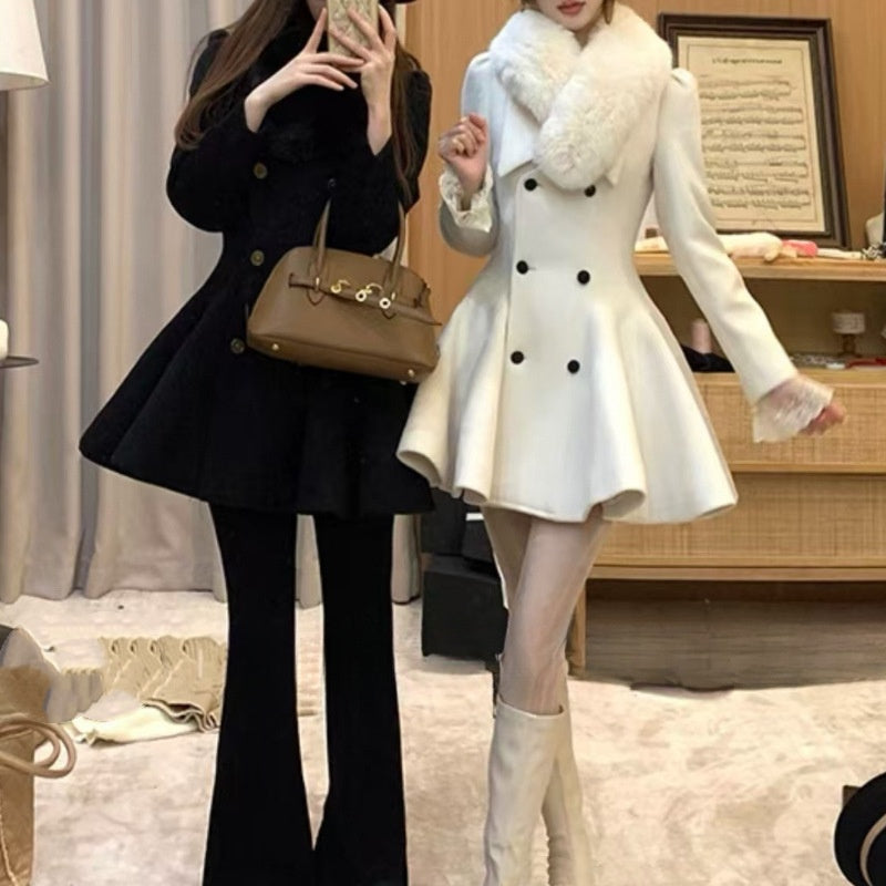 Women's Thickened Warm Woolen Long Coat