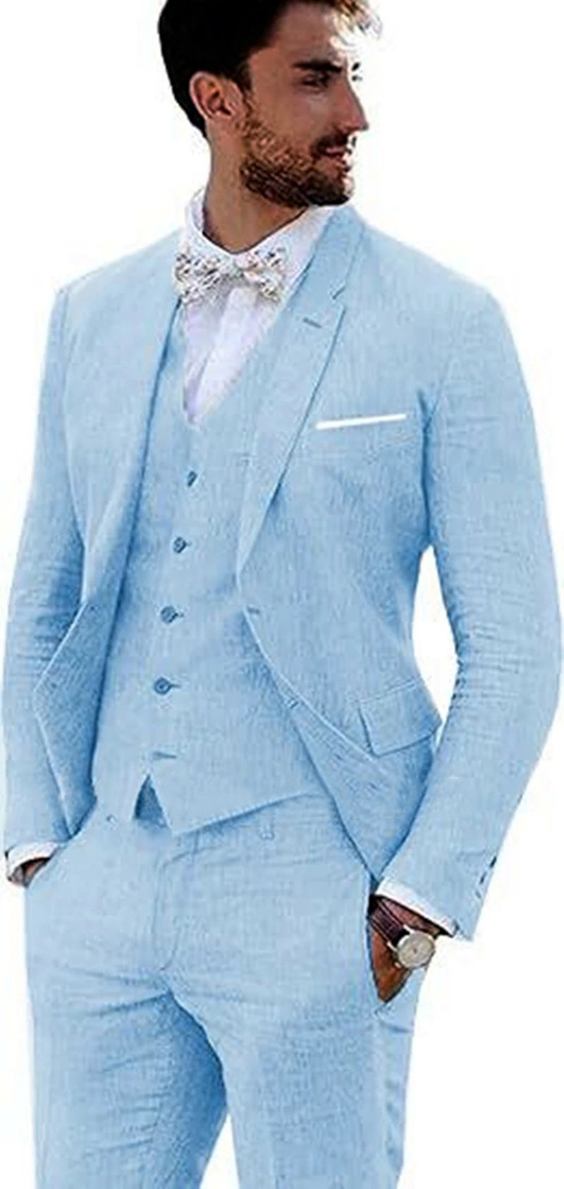 Men's Stylish Business Suit Three-Piece Set