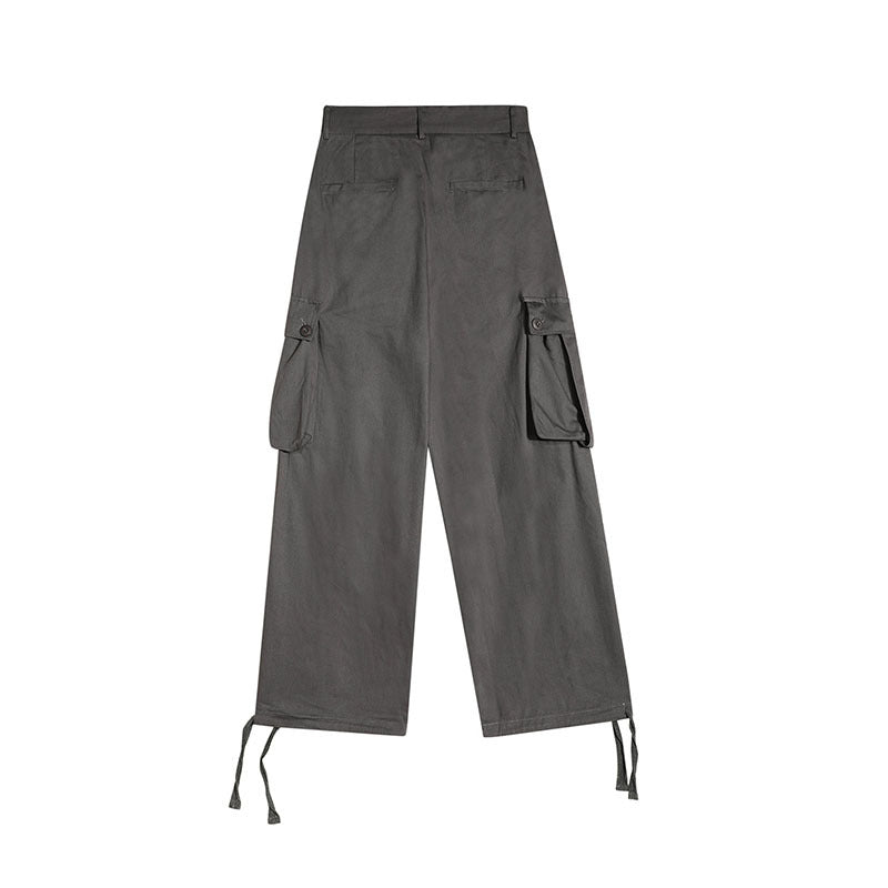 Retro Multi-pocket Straight Cargo Pants Men
