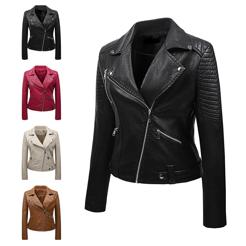 Korean-style Slim-fit Harajuku Student Biker Leather Jacket