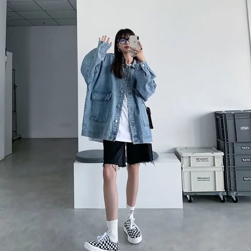 Students' Retro All-Match Jacket Trendy Style For Spring And Autumn