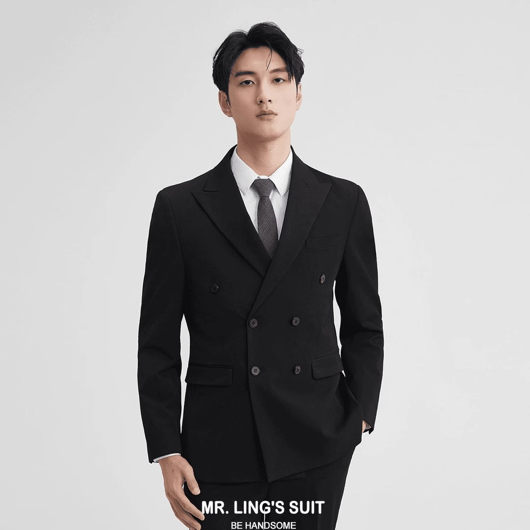 Men's Plus-Size Business-Casual Three-Piece Suit Set
