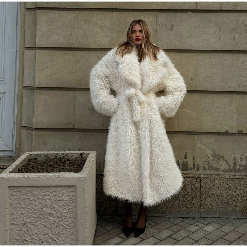 White Overknee Long Coat For Women