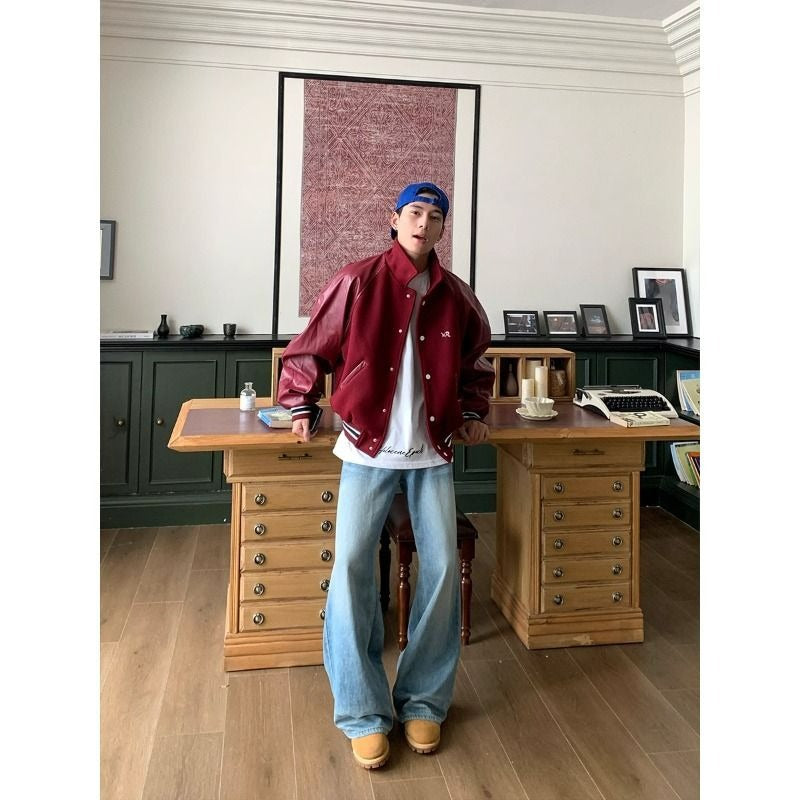 Men's Fashionable Retro Loose Patchwork Jacket