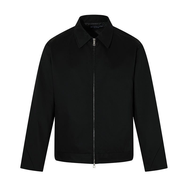 Solid-color Basic Lapel Jacket Coat For Men