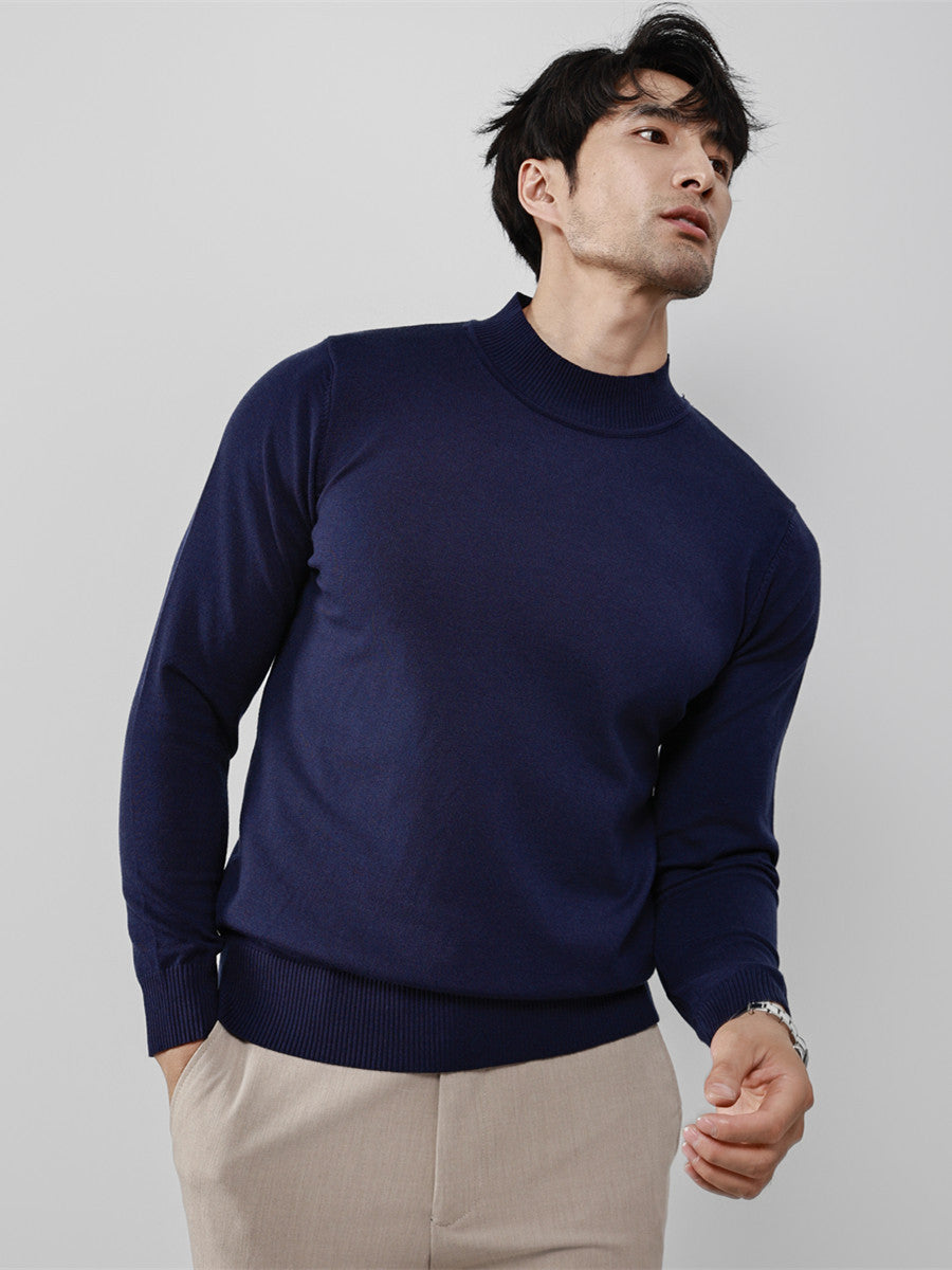 Winter New Arrival Slim-Fit Stretch Mock-Neck Knitted Sweater