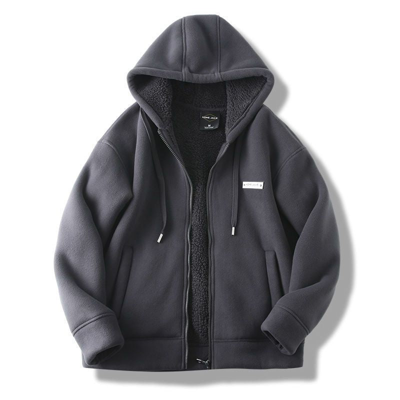 Polar Fleece Jacket Winter Men's Fleece-lined Thickened