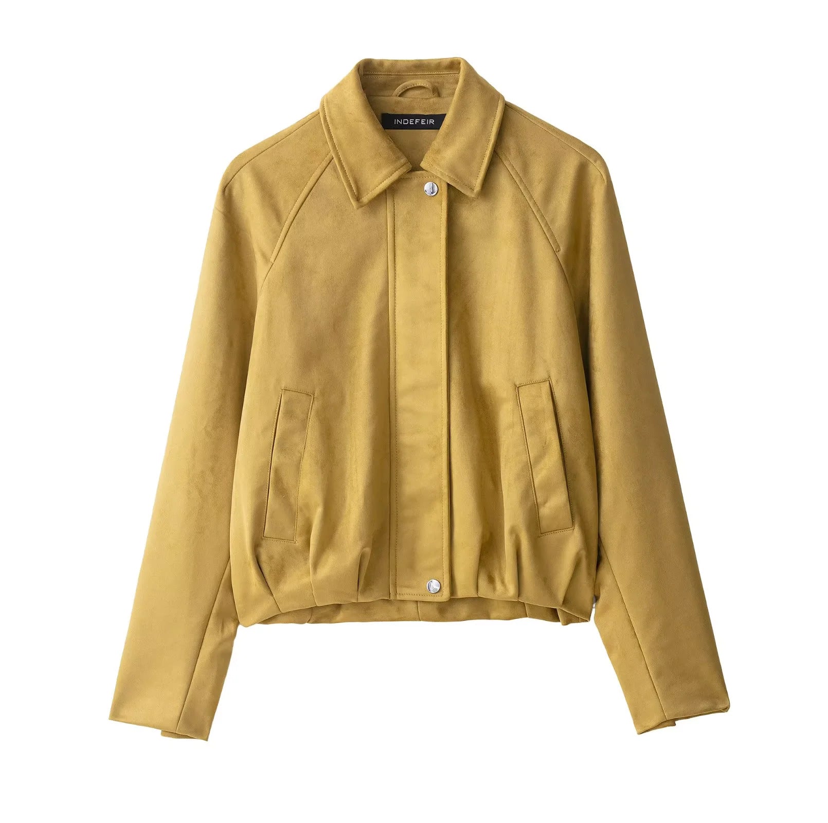 Women's Fashion Suede Bomber Jacket Coat