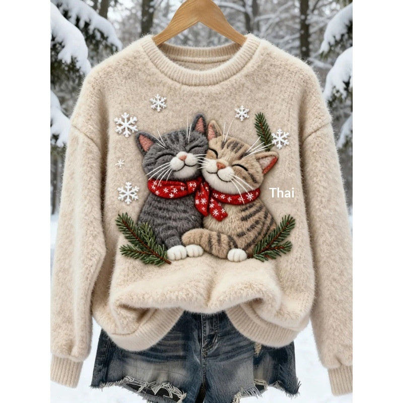 Christmas-themed Flannel Hoodie With Autumnwinter Prints