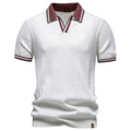 New Mens Business-casual Contrast-color Polo Shirt With Short Sleeves