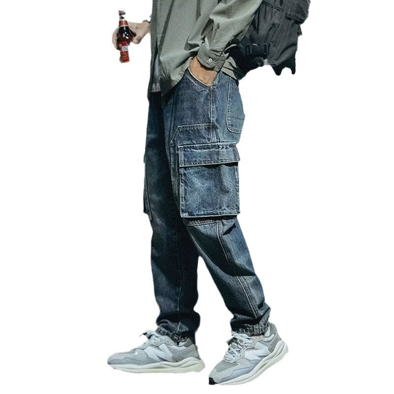 Men's Loose Straight Retro Fashion Brand Stretch Pants
