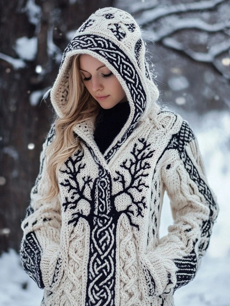 Women's Skin-friendly, Anti-pilling Knitted Cardigan With A Round Neckline, Loose Fit, And Long Length