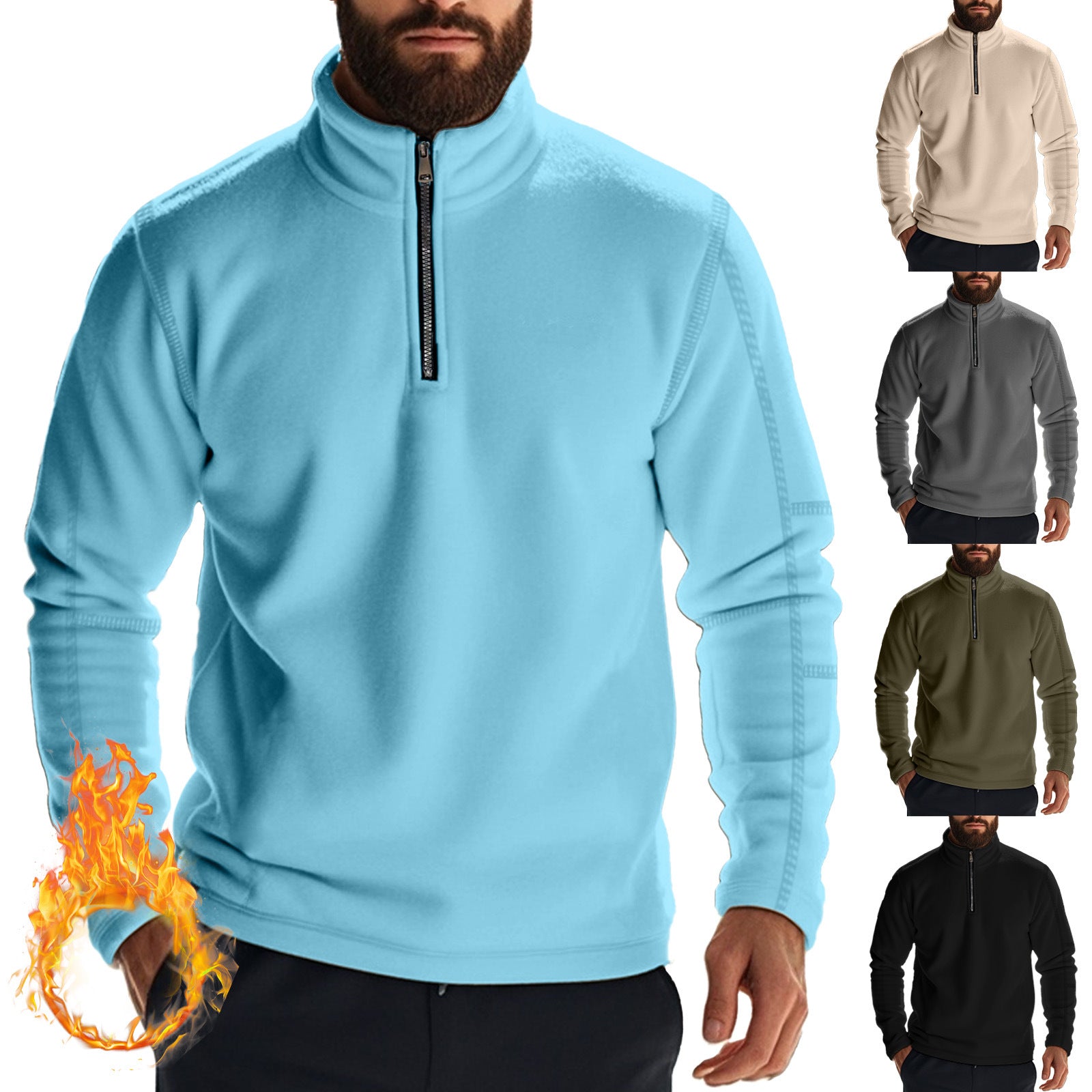 Men's Long Sleeve Solid Color Sweatshirt